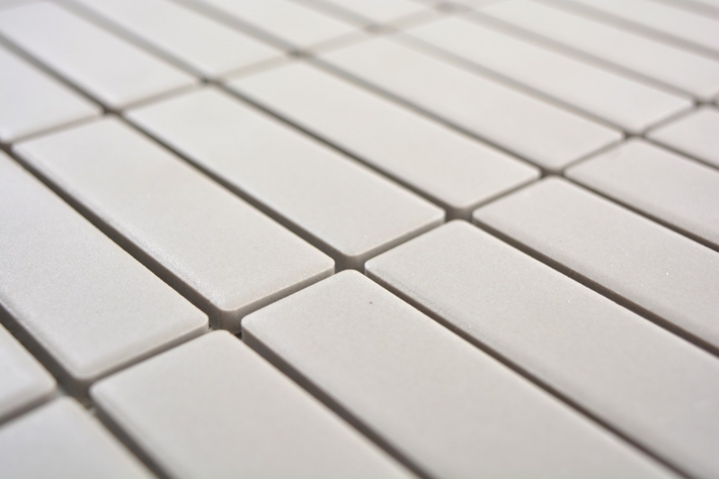 Piastrella di mosaico in ceramica tondini grigio chiaro non smaltato MOS24-1202_f