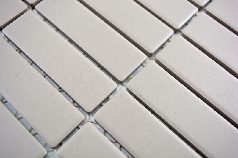 Piastrella di mosaico in ceramica tondini grigio chiaro non smaltato MOS24-1202_f