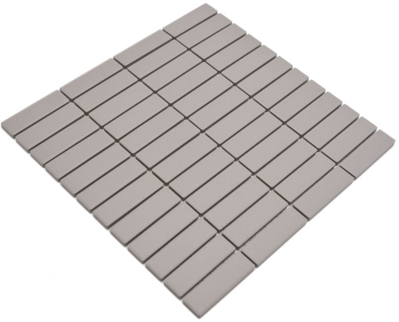 Piastrella di mosaico in ceramica tondini grigio chiaro non smaltato MOS24-1202_f