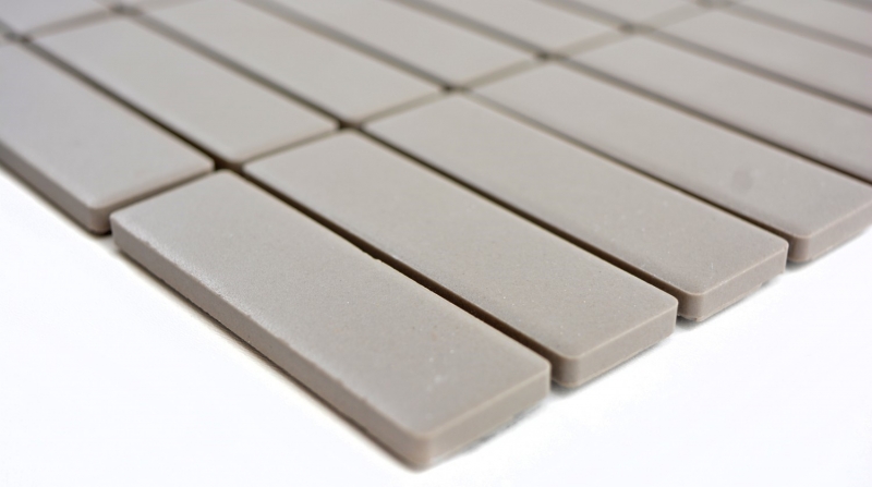Piastrella di mosaico in ceramica tondini grigio chiaro non smaltato MOS24-1202_f