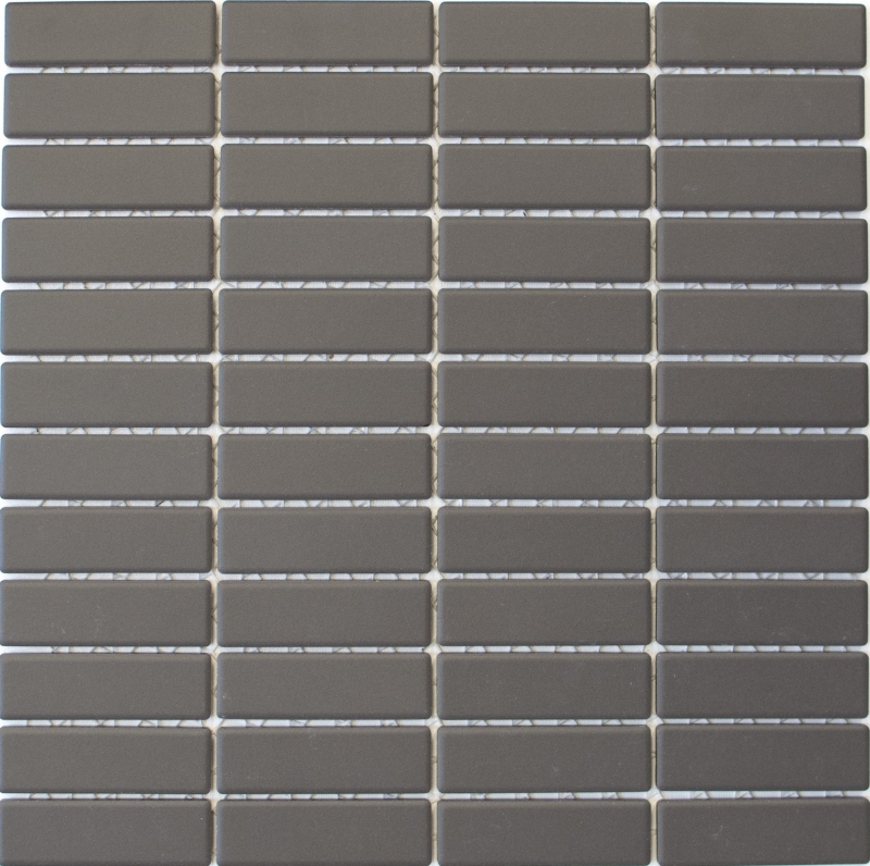 Piastrella a mosaico decorata a mano in ceramica grigio marrone fango non smaltata piatto doccia antiscivolo piastrella bagno cucina bagno - MOS24-CUST051