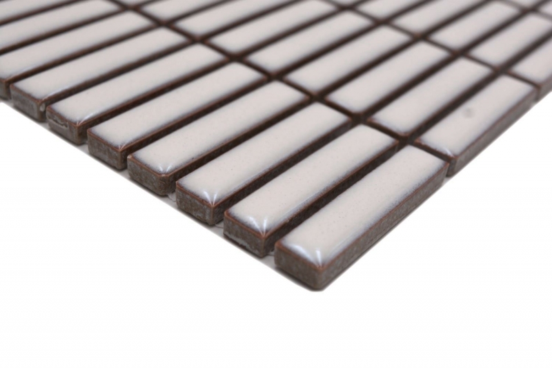 Aste in ceramica a mosaico retrò anni 50-60 cinghie bianco antico lucido MOS24-BM3