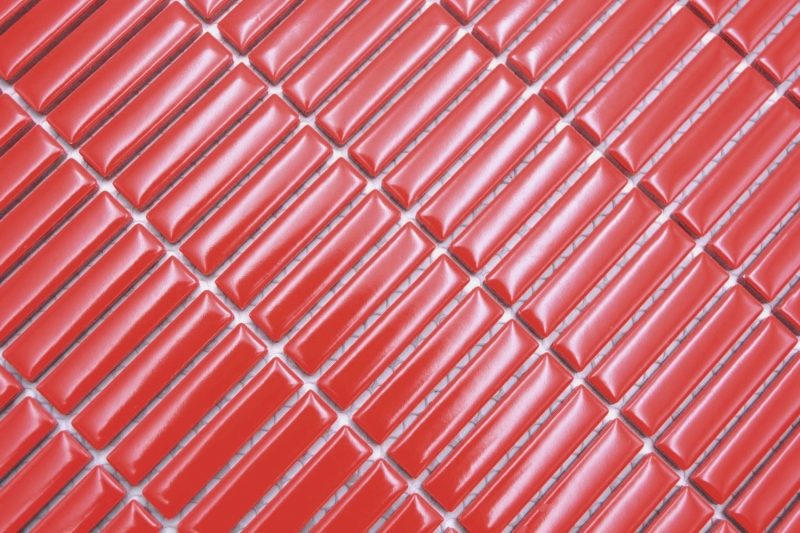 Aste in ceramica a mosaico retrò anni 50-60 cinghie rosse lucide MOS24-BM7