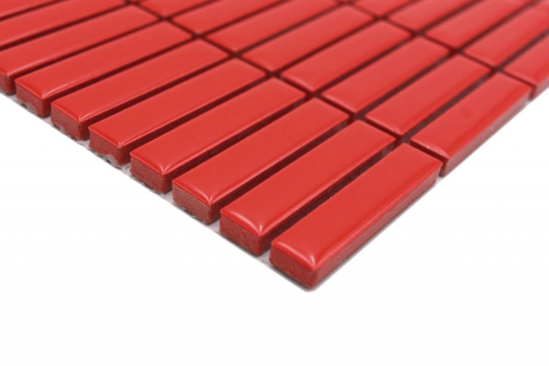 Aste in ceramica a mosaico retrò anni 50-60 cinghie rosse lucide MOS24-BM7