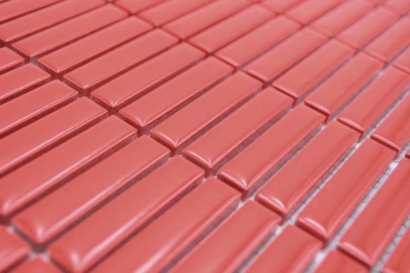 Aste in ceramica a mosaico retrò anni 50-60 cinghie rosse lucide MOS24-BM7
