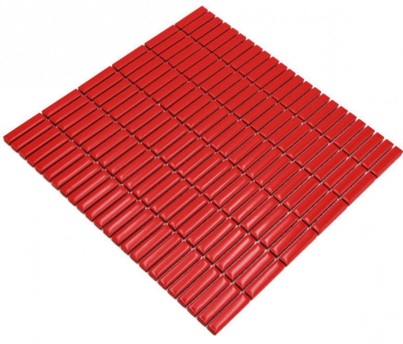 Aste in ceramica a mosaico retrò anni 50-60 cinghie rosse lucide MOS24-BM7