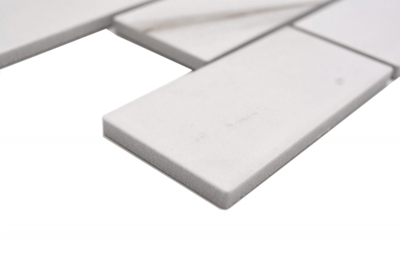 Mosaico ceramico incollato a parete Calacatta bianco grigio-marrone opaco MOS26M-1112