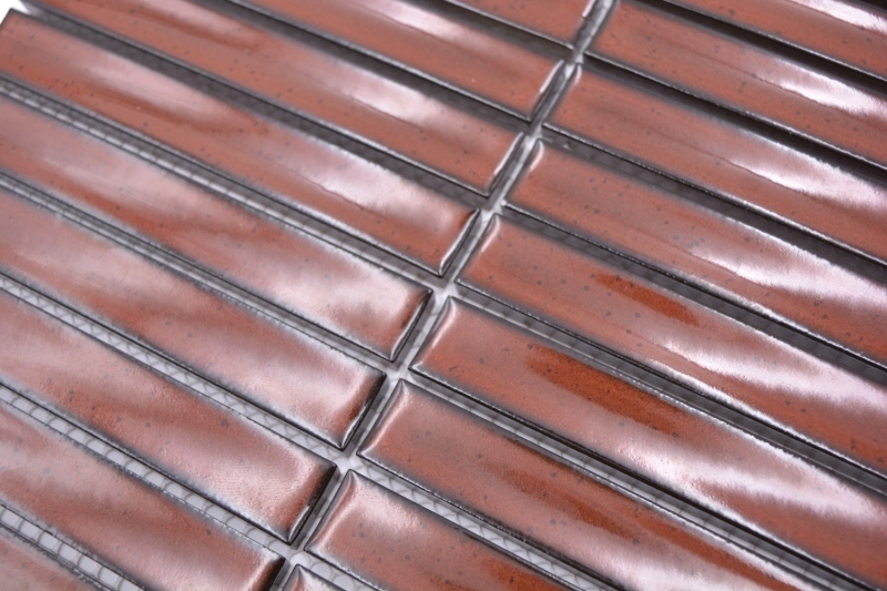 Aste in ceramica a mosaico retrò vintage anni 50-60 cinghie rosso lucido maculato MOS24-CS56
