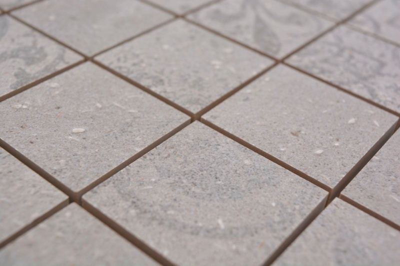 Mosaico ceramico in gres porcellanato grigio chiaro fantasia antracite MOS14-G3