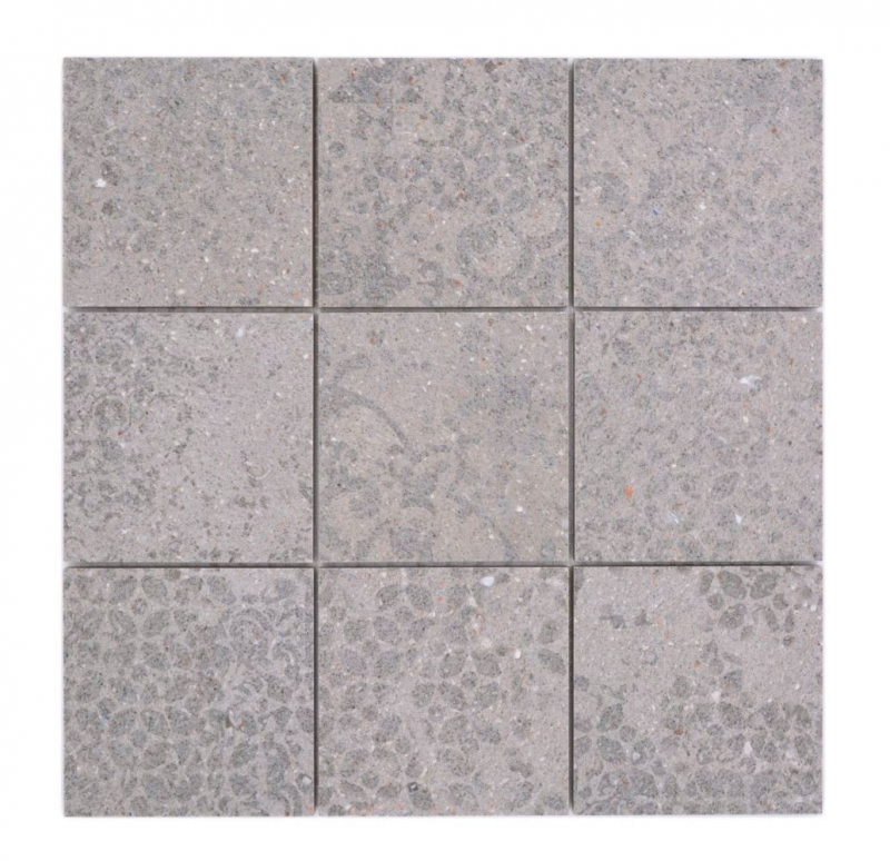 Mosaico ceramico in gres porcellanato grigio chiaro fantasia antracite MOS23-G7