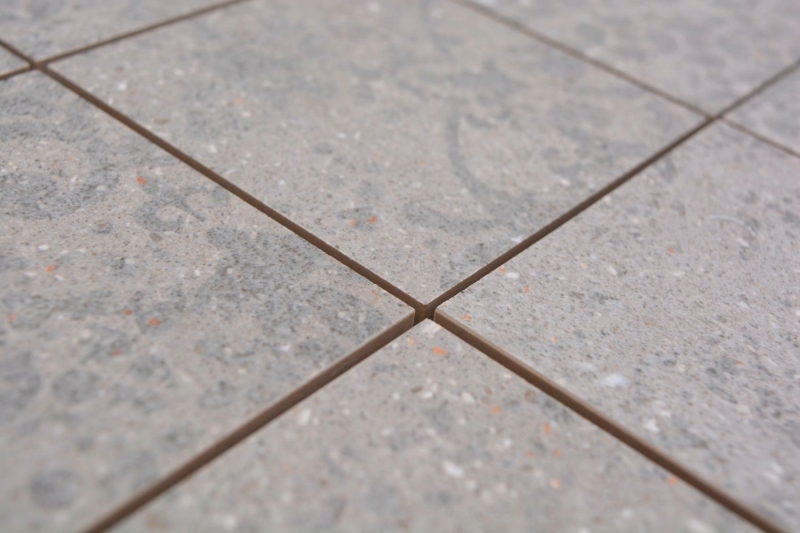 Mosaico ceramico in gres porcellanato grigio chiaro fantasia antracite MOS23-G7