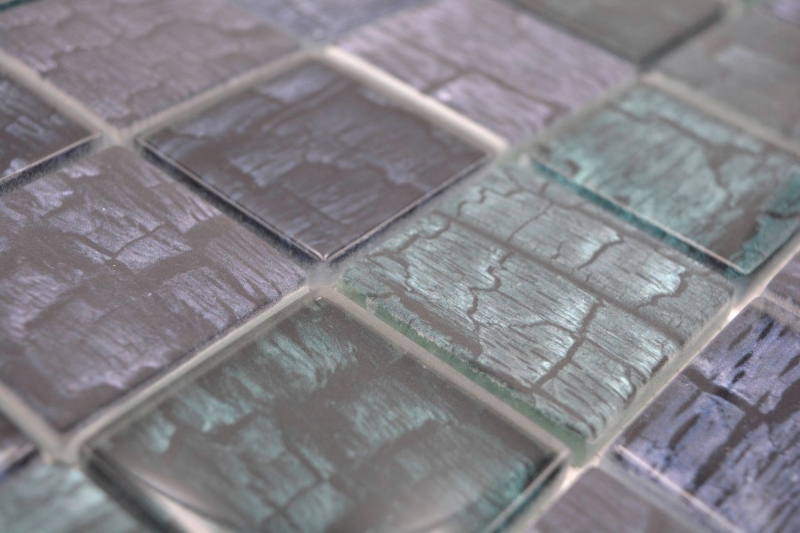 Piastrella di vetro a mosaico effetto pietra foresta verde scuro nero antracite MOS88-59P