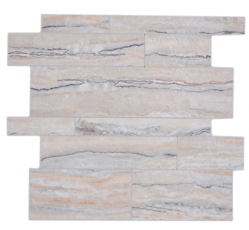 Tappetino autoadesivo in vinile effetto pietra bianco grigio oro rettangolare MOS200-SP06
