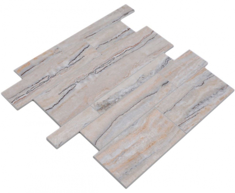 Tappetino autoadesivo in vinile effetto pietra bianco grigio oro rettangolare MOS200-SP06