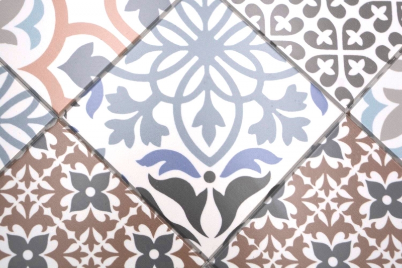 Tappetino autoadesivo in vinile a mosaico con aspetto di piastrella spagnola, ornamento colorato MOS200-S1406
