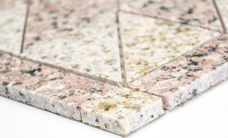 Mosaico intarsiato Rosone Mosaico in pietra naturale Sand Rosso beige rose Articolo SPO 850/ST30