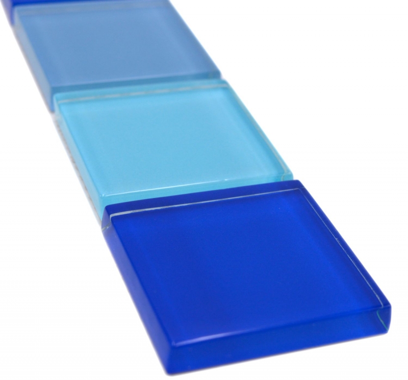 Mosaico di vetro tessere di vetro bordo blu lucido parete cucina bagno doccia MOS92-BO19480