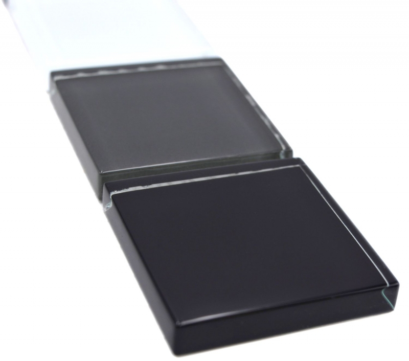 Mosaico di vetro tessere di vetro bordo nero grigio bianco lucido parete cucina bagno doccia MOS92-BO19481
