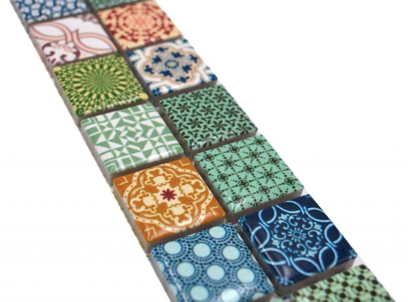 Bordo a mosaico mix di ornamenti retrò aspetto spagnolo MOS18DBOR-1616