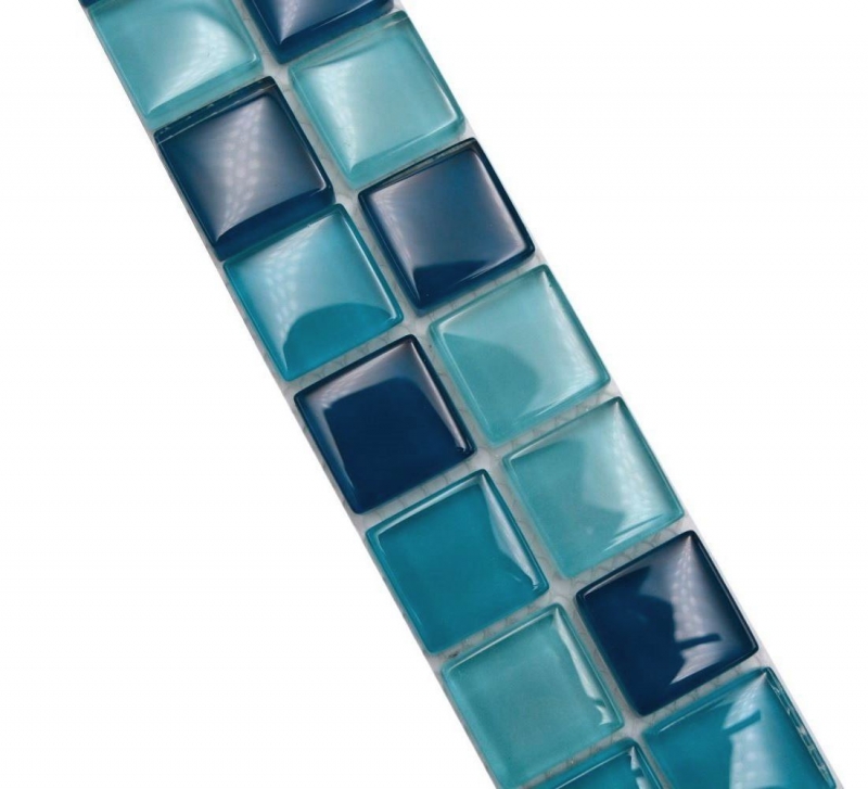 Mosaico bordo bordo mosaico vetro mosaico piastrelle mix blu petrolio turchese MOS88BOR-XCE95