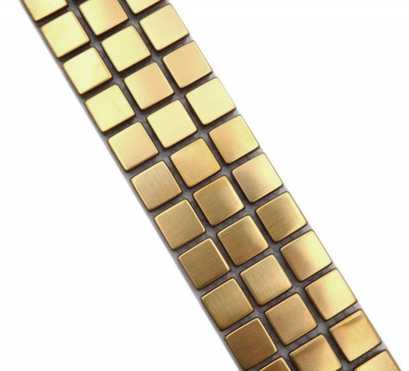 Bordo a mosaico Oro acciaio inox leggermente spazzolato MOS129BOR-0707