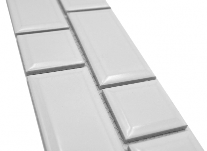 Bordo a mosaico Metro uni white mix MOS26BORWM-0101