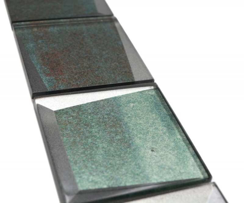 Bordo a mosaico Mosaico di vetro 3D look verde MOS88BOR-XB20