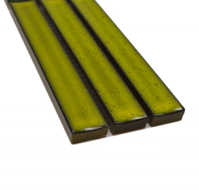 Bordi a mosaico aste verde chiaro specchiato lucido MOS24BOR-CS16