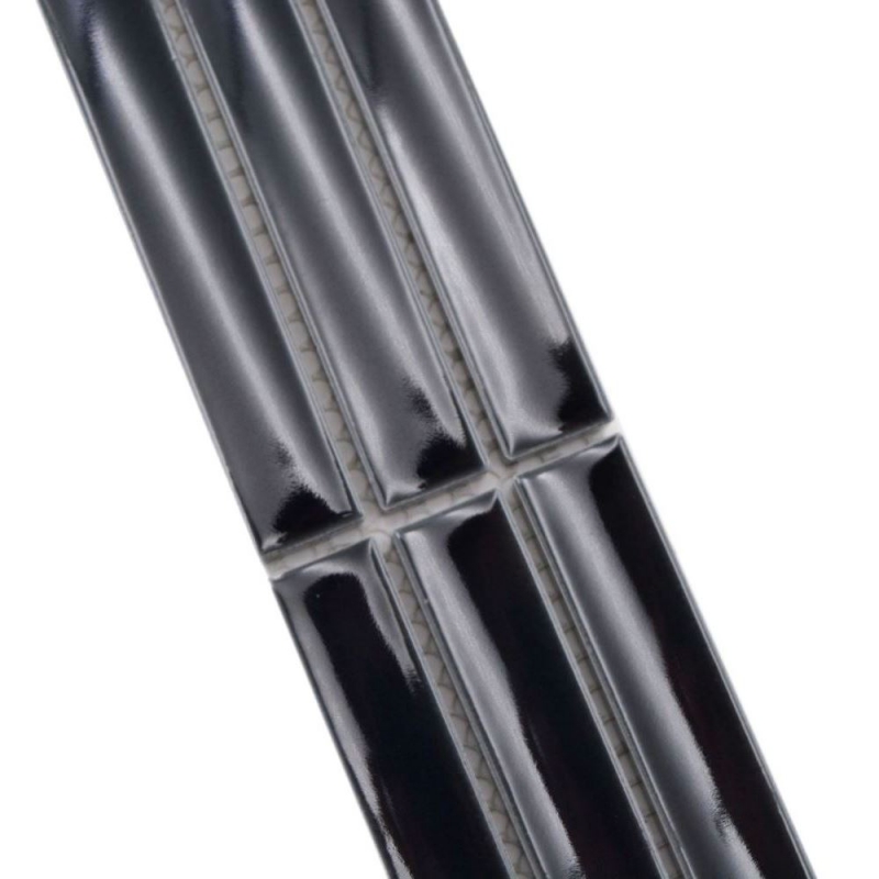 Bacchette con bordo a mosaico nero lucido MOS24BOR-CS36