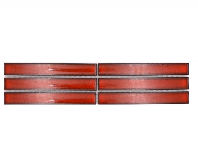 Bacchette con bordo a mosaico rosso specchiato lucido MOS24BOR-CS56