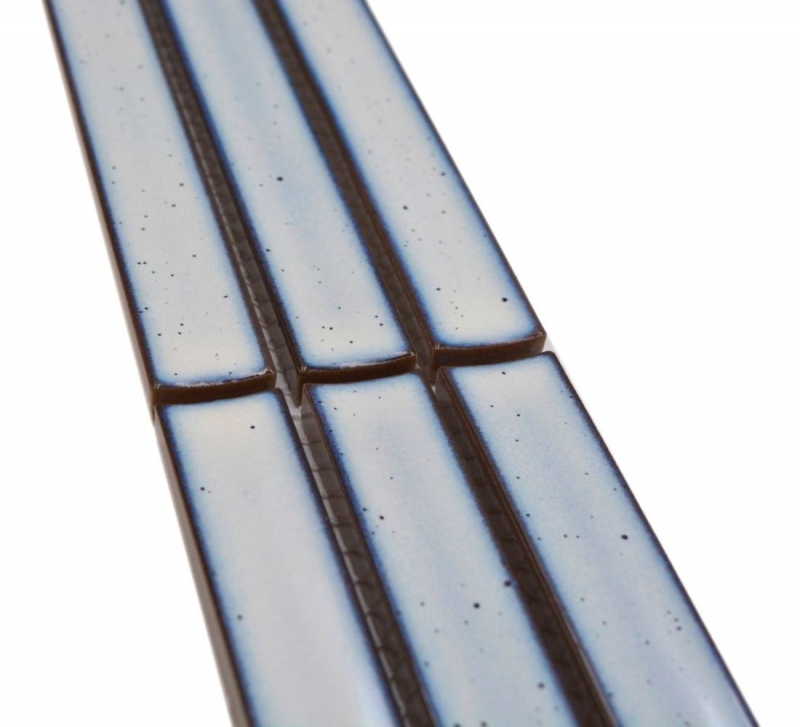 Bacchette con bordo a mosaico bianco maculato lucido MOS24BOR-CS66