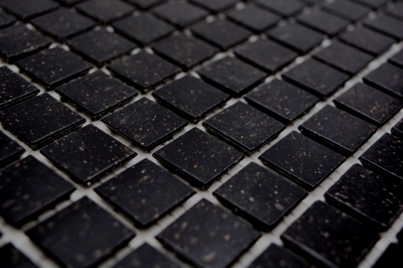 Piastrella di vetro a mosaico nero a macchie Backsplash cucina MOS50-0302-P