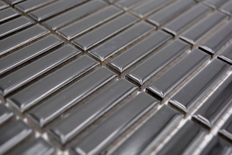 Ceramica mosaico nero lucido bambù look mosaico piastrelle cucina muro piastrelle backsplash bagno doccia muro MOS24-BM2_f