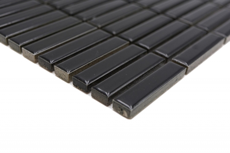 Ceramica mosaico nero lucido bambù look mosaico piastrelle cucina muro piastrelle backsplash bagno doccia muro MOS24-BM2_f