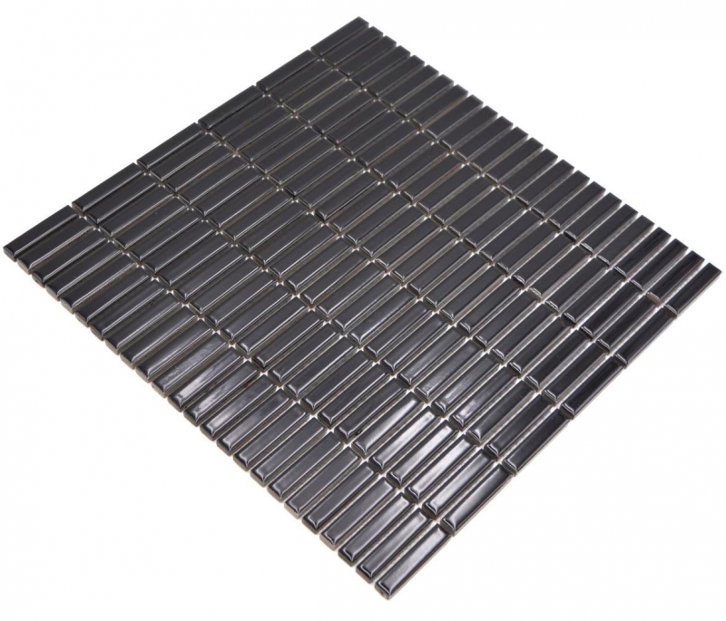Ceramica mosaico nero lucido bambù look mosaico piastrelle cucina muro piastrelle backsplash bagno doccia muro MOS24-BM2_f