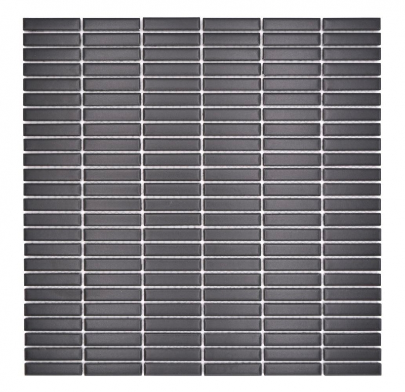Mosaico ceramico nero opaco aspetto bambù piastrelle mosaico cucina piastrelle backsplash bagno doccia parete MOS24-BM8_f