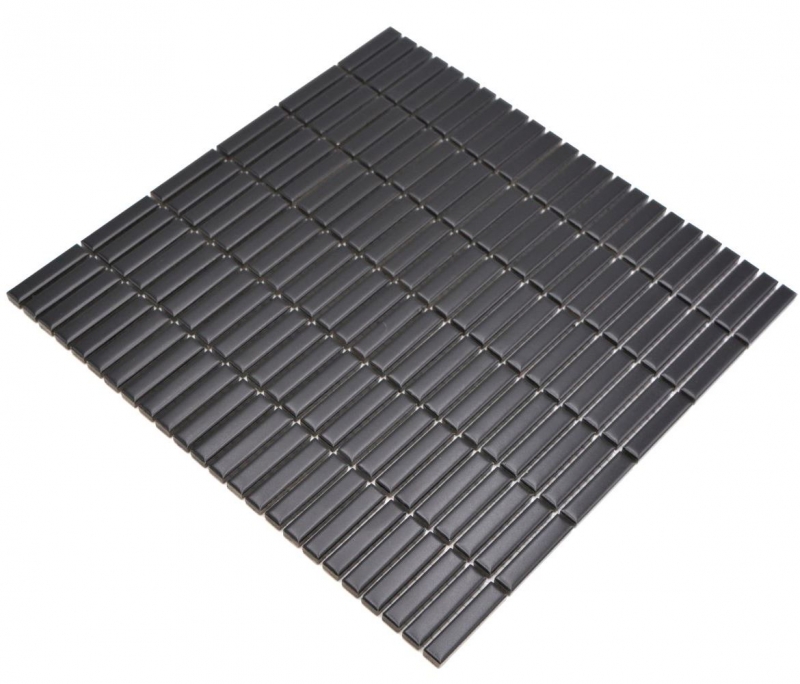 Mosaico ceramico nero opaco aspetto bambù piastrelle mosaico cucina piastrelle backsplash bagno doccia parete MOS24-BM8_f