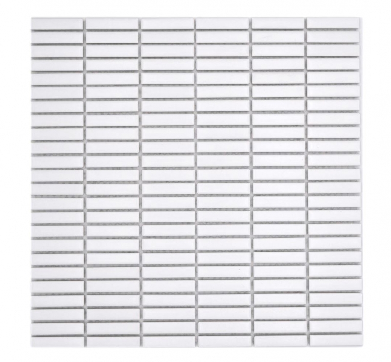 Mosaico ceramico bianco opaco aspetto bambù piastrelle mosaico cucina piastrelle backsplash bagno doccia parete MOS24-BM9_f