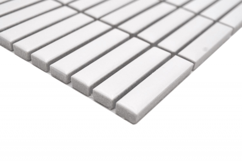 Mosaico ceramico bianco opaco aspetto bambù piastrelle mosaico cucina piastrelle backsplash bagno doccia parete MOS24-BM9_f