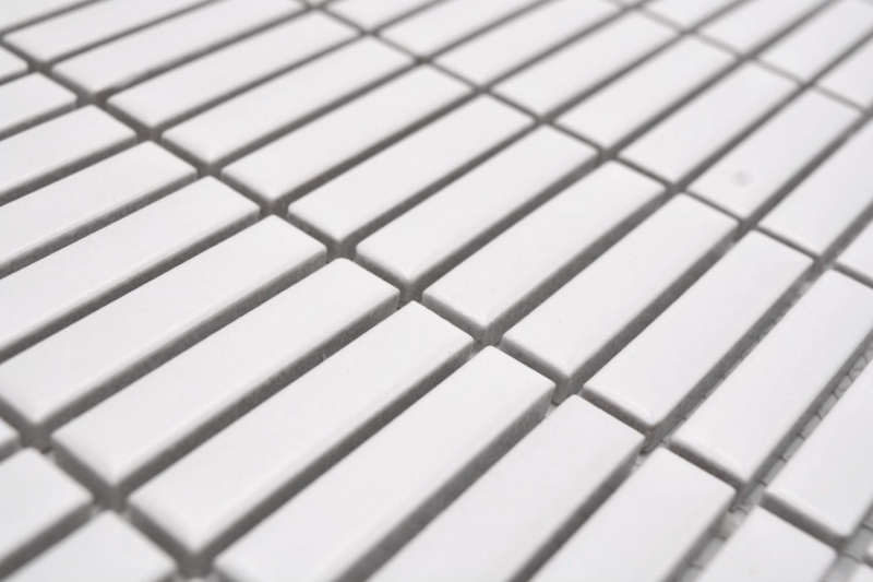 Mosaico ceramico bianco opaco aspetto bambù piastrelle mosaico cucina piastrelle backsplash bagno doccia parete MOS24-BM9_f