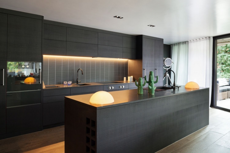 Mosaico ceramico nero opaco effetto tondino Piastrella per parete cucina Backsplash per doccia bagno MOS24-S60_f