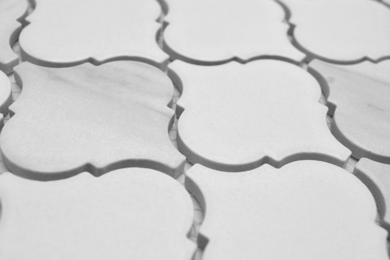 Mosaico ceramico bianco opaco effetto pietra Piastrelle di mosaico per cucina Rivestimento per bagno Parete doccia MOS13-0201_f