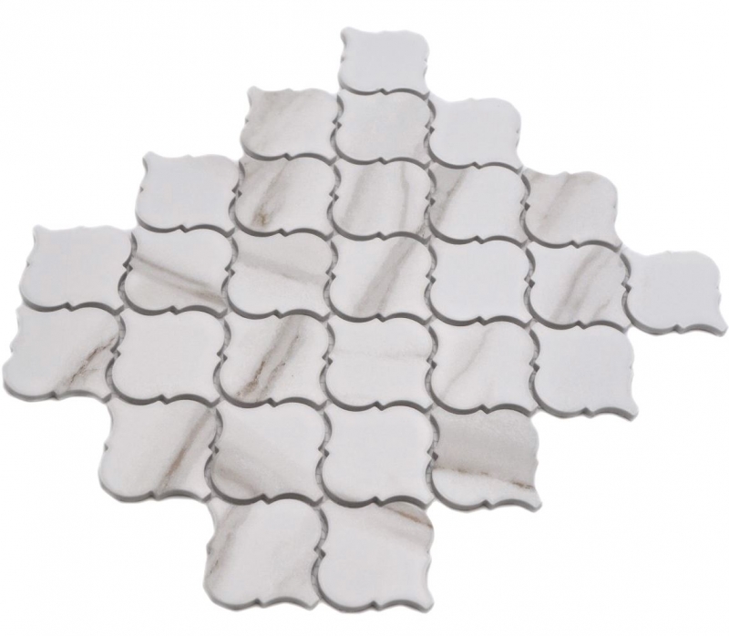 Mosaico ceramico bianco opaco effetto pietra piastrelle di mosaico cucina piastrelle backsplash bagno doccia parete MOS13-0204_f