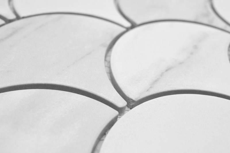 Mosaico ceramico bianco opaco effetto pietra Piastrella per parete cucina Backsplash per doccia bagno MOS13-FS0102_f