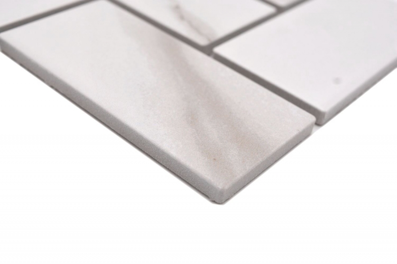 Mosaico ceramico bianco opaco effetto pietra piastrelle mosaico cucina piastrelle backsplash bagno doccia MOS24-1112_f