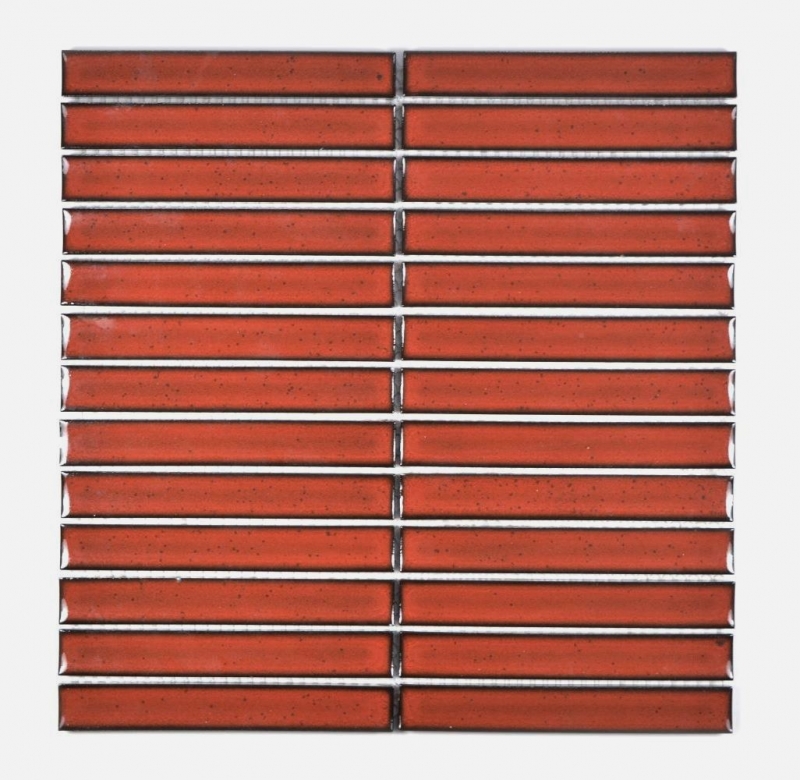 Mosaico ceramico rosso lucido effetto tondino piastrelle mosaico cucina piastrelle backsplash bagno doccia parete MOS24-CS56_f