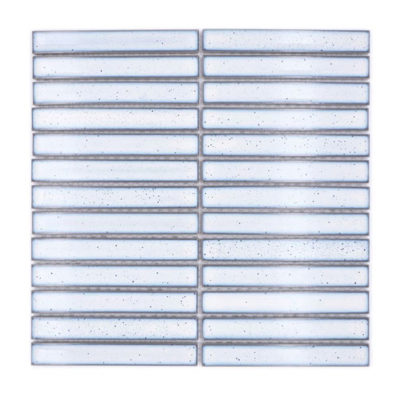 Mosaico ceramico bianco lucido effetto tondino piastrelle mosaico cucina piastrelle backsplash bagno doccia parete MOS24-CS66_f