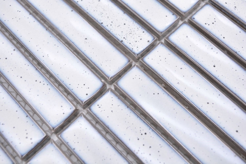 Mosaico ceramico bianco lucido effetto tondino piastrelle mosaico cucina piastrelle backsplash bagno doccia parete MOS24-CS66_f