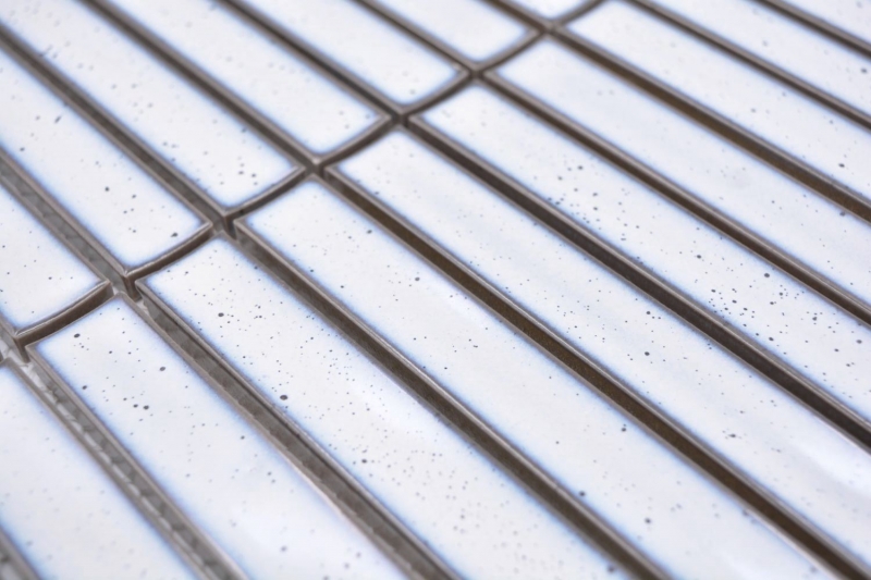 Mosaico ceramico bianco lucido effetto tondino piastrelle mosaico cucina piastrelle backsplash bagno doccia parete MOS24-CS66_f
