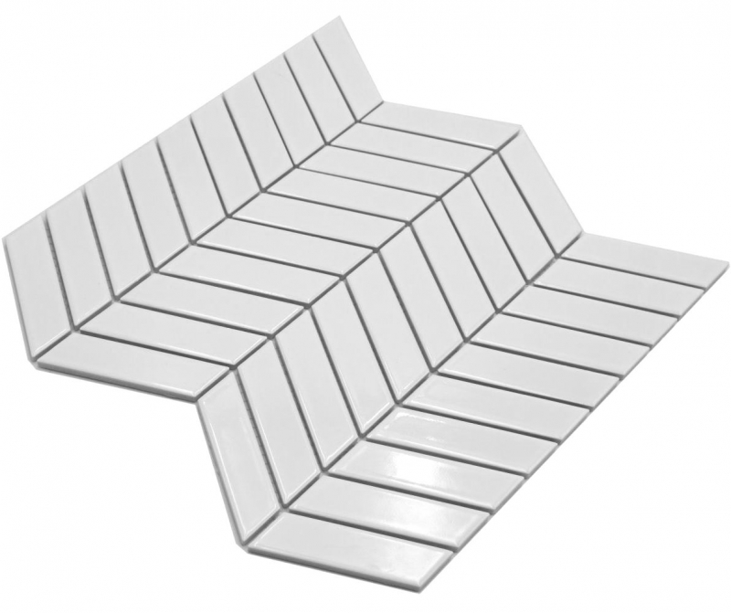 Mosaico ceramico bianco lucido effetto freccia piastrelle mosaico cucina piastrelle backsplash bagno doccia parete MOS24-EV31_f